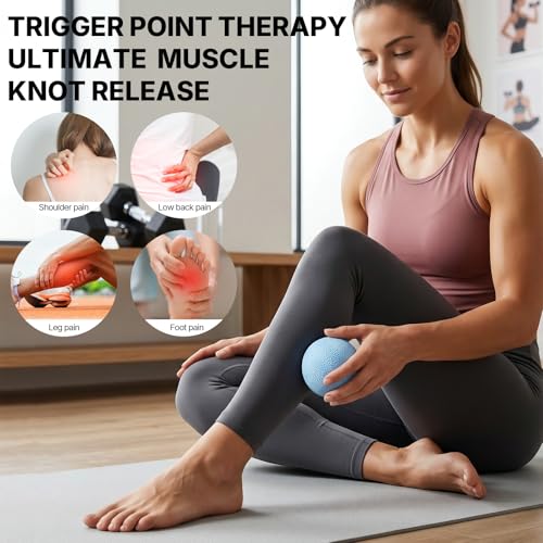 Image of 2 Pack Massage Lacrosse Ball Set Deep Tissue Massage Balls for Myofascial Release, Muscle Knot & Trigger Point Therapy - High Density TPE & Natural Rubber for Foot, Back & Shoulder Pain Relief