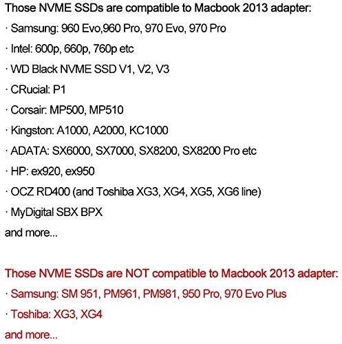 Image of M.2 NVME SSD Convert Adapter Card for Upgrade MacBook Air A1466 A1465 MacBook Pro A1398 A1502 (2013-2017)
