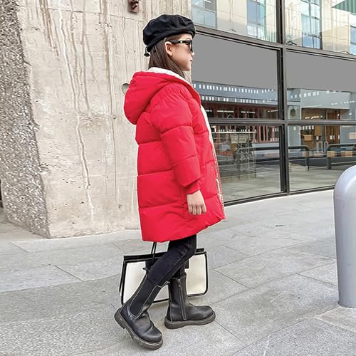 KAGAYD Kids Boys Girls Solid Snowsuit Winter Thick Warm Hooded Down Jacket Full-Zip Coats with Pockets 3~9T2