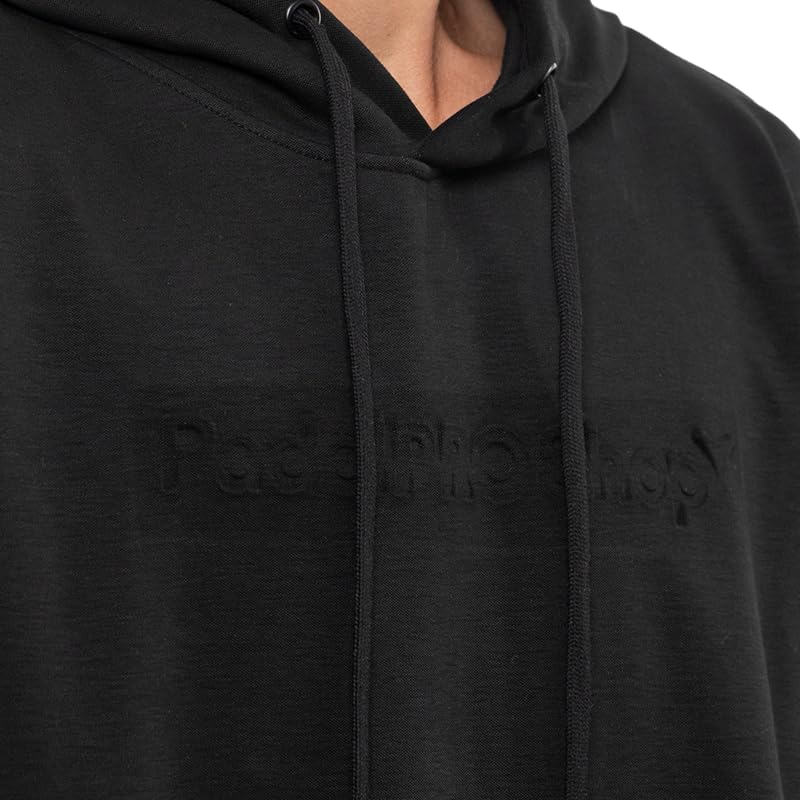 Padel Pro Shop Sudadera de Algodón Negro con Capucha y Bolsillo, Logo en Relieve, Moderna y Única