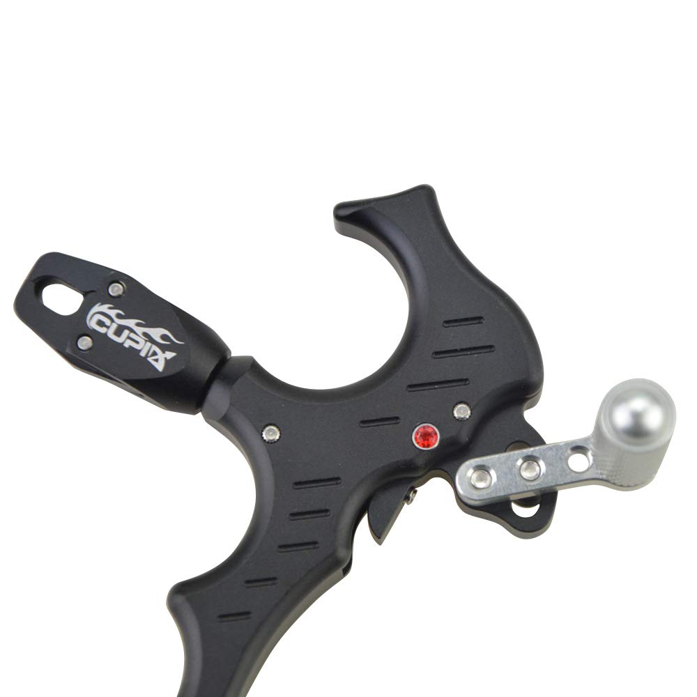 AMEYXGS Rotación de 360 ° Compuesto del Pulgar Liberación del Arco 3 o 4 Dedos Aleación de Aluminio Disparador del Pulgar Calibrador Ajustable Tiro con Arco Ayuda para la liberación