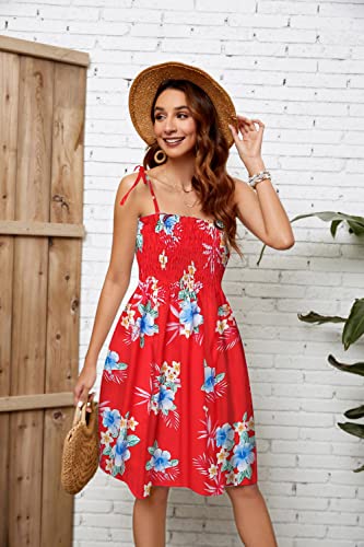 Image of SANGTREE Girls' Women's Summer Sundress Casual Smocked Floral Beach Holiday Dress, 18 Month - XL