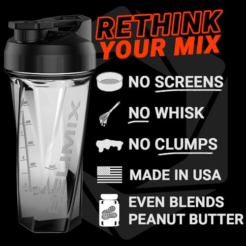 HELIMIX 2.0 Vortex Blender Shaker Bottle Holds upto 28oz | No Blending Ball or Whisk | USA Made | Pre Workout Protein Drink Cocktail Shaker Cup | Weight Loss Supplements Shakes | Top Rack Safe - Image 3