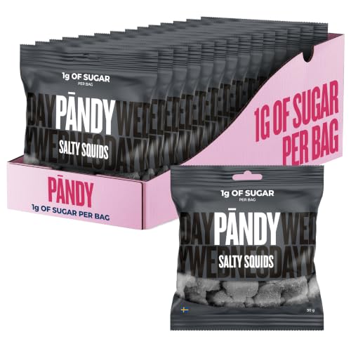 Pändy Lakritz zuckerfrei salzig - 50g Salzlakritz - Salmiak Lakritze ohne Zucker (<1g pro Beutel) - zuckerfreie Süssigkeiten - kalorienarme Snacks - low calorie Süßigkeiten ohne Zucker