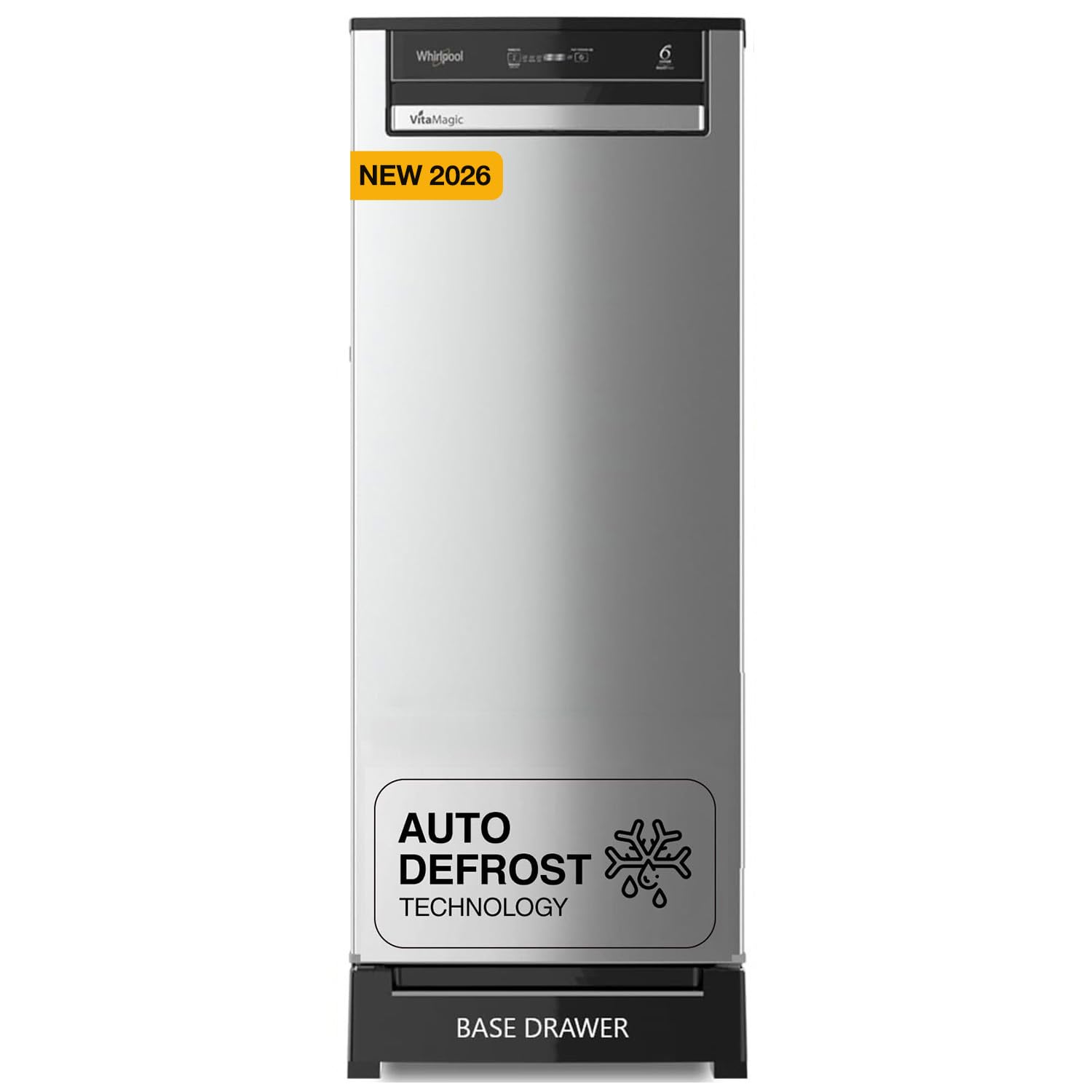 Whirlpool 192 L 4 Star Vitamagic PRO Frost Free Direct-Cool Single Door Refrigerator (Whirlpool 215 VMPRO ROY 4S Inv AURA STEEL-Y Fridge, Silver, Auto Defrost Technology, 2026 Model)