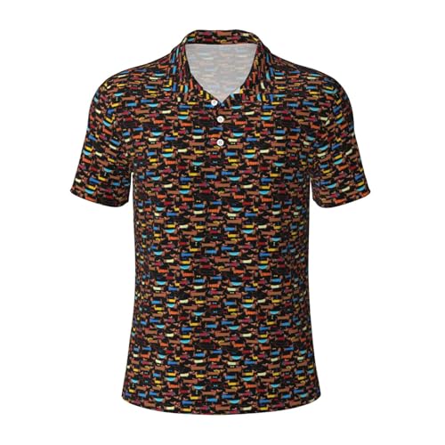 Polo pour homme imprimé teckels en tissu frais anti chaleur