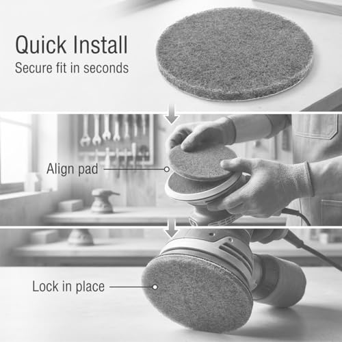 Image of 20 Pcs 4 inch Drill Brush Scrubber Scouring Pads | 800 Grit, Hook & Loop Power Scrubber Scour for Rotary Tools, Random Orbital Sander (Grey)