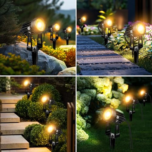 YGS-Tech All-in-One Low Voltage Landscape Lighting Kit, 8-Pack Landscape Lights with Transformer, 3000K 24V LED Landscape Lights with 70FT Wire, Waterproof Outdoor Spotlights for Yard Garden Pathway by YGS-Tech - Image 8