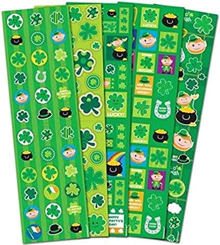Amscan Assorted St. Patrick's Day Paper Stickers - 10.25" | 5 Sheets | Perfect Green Stickers For Kids, St. Patrick's Day Decorations, Party Supplies, Party Favors For Kids & More