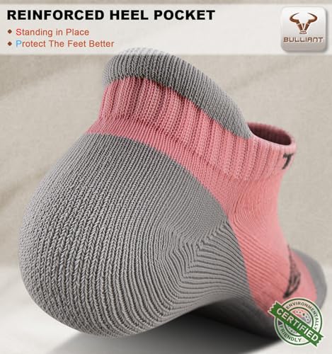 Image of BULLIANT Socks For Women 6Pairs-Womens Athletic Ankle Socks No Show Cushioned for Walking Running-Compression Arch Support