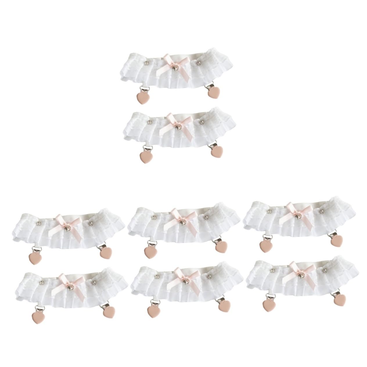 4paare Gartenset Für Damen Verstellbares Strumpfband Mit Clips Elegante Spitze Und Süßem Schleifen-Design Für Hochzeiten Partys Und Besondere Anlässe