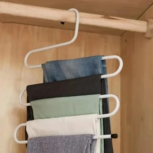 Cabide para Calças de Metal Multifuncional em S (Branco)