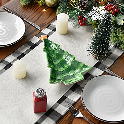 Artoid Mode TABLERUNNER-CHRISTMAS-068 Waterclor Buffalo Plaid Christmas Trees Merry Xmas Table Runner thumb #6