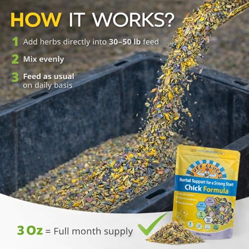 Image of Buff Clucks Chick Formula Herbal Supplement for Baby Chicks - All-Natural Botanical Blend for Daily Wellness, Feather Quality - Plant-Based Herbs for Coop Snacks - Calendula, Oregano, Lemon Balm, USA