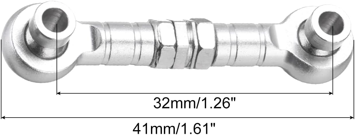 MECCANIXITY 4pcs Steering Servo Turnbuckle Rod RC Aluminum Alloy Linkages for HSP 1/10 94123 On-Road RC Car(White)