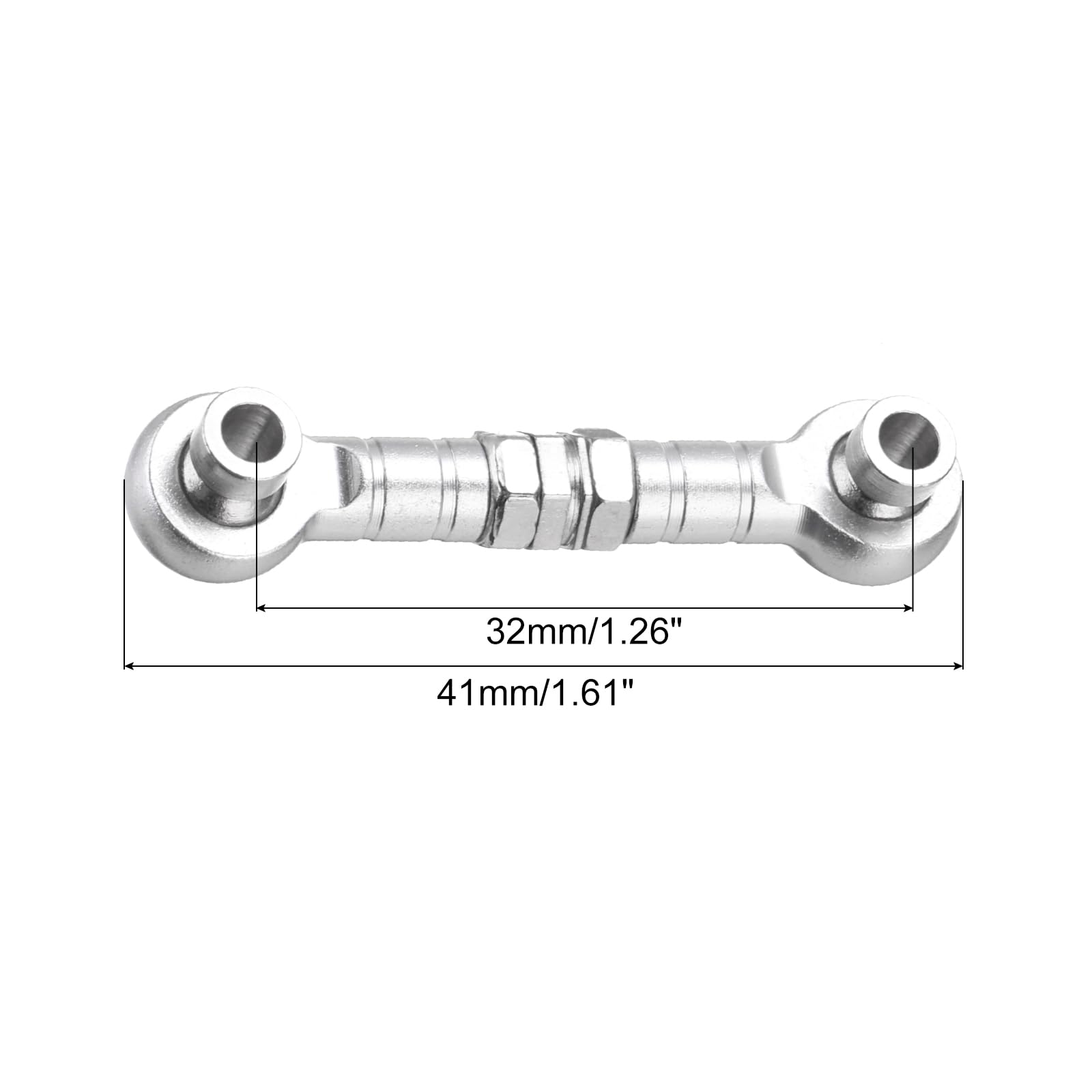 MECCANIXITY 2pcs Steering Servo Turnbuckle Rod RC Aluminum Alloy Linkages for HSP 1/10 94123 On-Road RC Car(White)