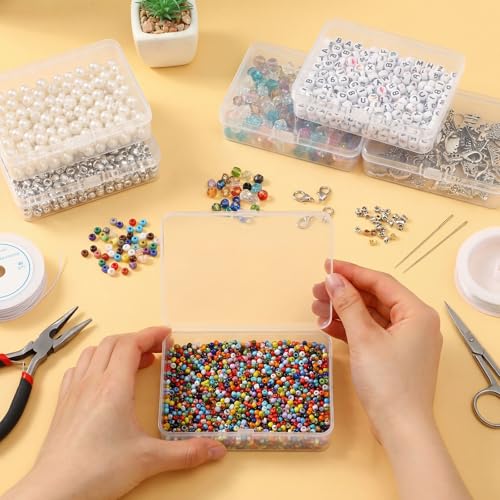 Image of SATINIOR 300 Packs Clear Small Plastic Containers 4.45 X 3.3 X 1.18 Inches Transparent Storage Box with Hinged Lid in Bulk for Jewelry Hardware Crafts Small Items