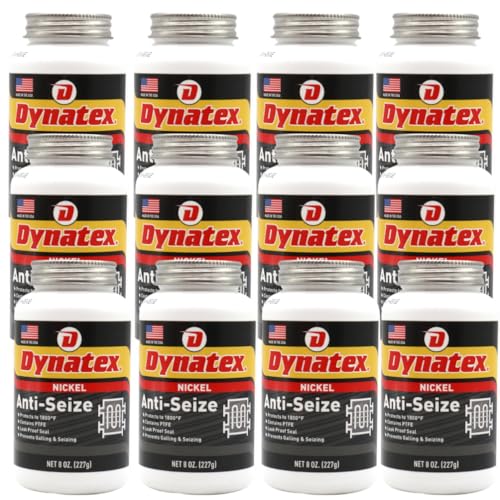 Image of Dynatex Nickel Anti-Seize 8 oz Can - Heavy-Duty, No Sulfur Lead Copper Halogens, Protects Against Extreme Heat Corrosion Acidic Environments (12-Pack)
