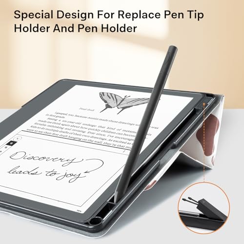 Image of CoBak Stand Case for Kindle Scribe - Premium Folio Leather Cover with Pen Holder, Auto Sleep /Wake - Compatible with 10.2 Inch Kindle Scribe (2022 /2024 Release)