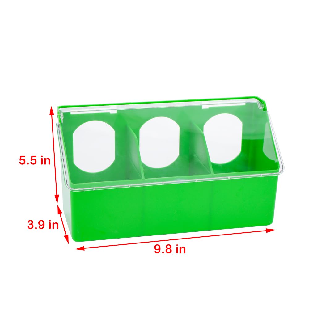 Confezione da 2 mangiatoie in plastica per piccioni, pappagalli, pappagalli, parrocchetti (tre fori)