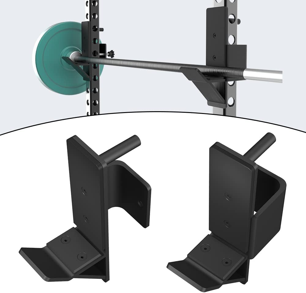 Vikofan 2"x3" J-Cup J-Hook Barbell Holder Power Rack Weight Rack Attachments Fit For Weight Lifting Strength Training