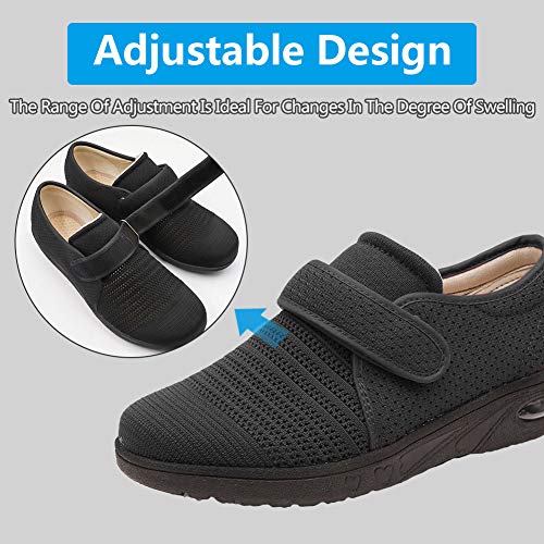 Womens Diabetic Walking Shoes Adjustable Outdoor Sneakers Recovery Easy On Off Strap Wide Width Slippers Comfort for Seniors Elderly Woman Swollen Feet, Edema, Foot Pain2