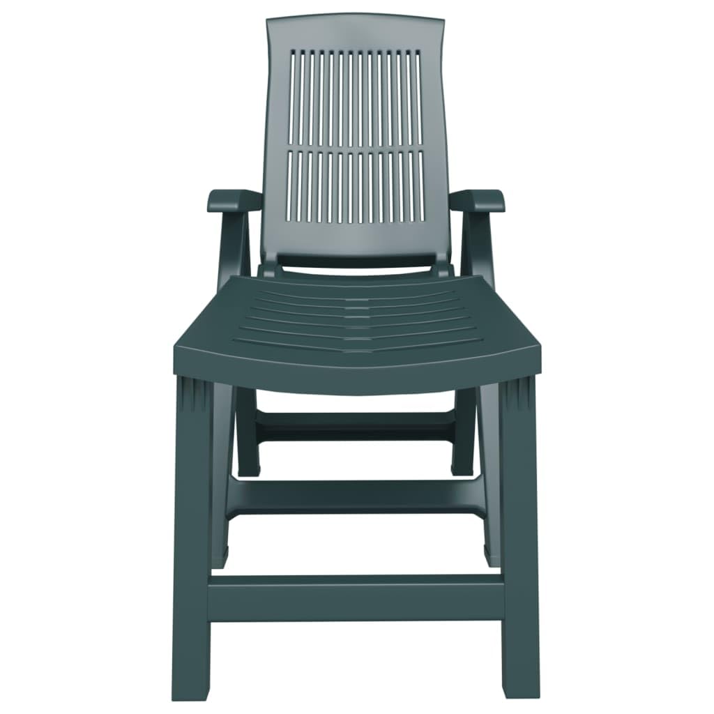 vidaXL Chaise Longue Vert Plastique, Chaise Longue d'extérieur, mobilier d'extérieur, Chaise Longue de Jardin, mobilier de Jardin, mobilier de Patio