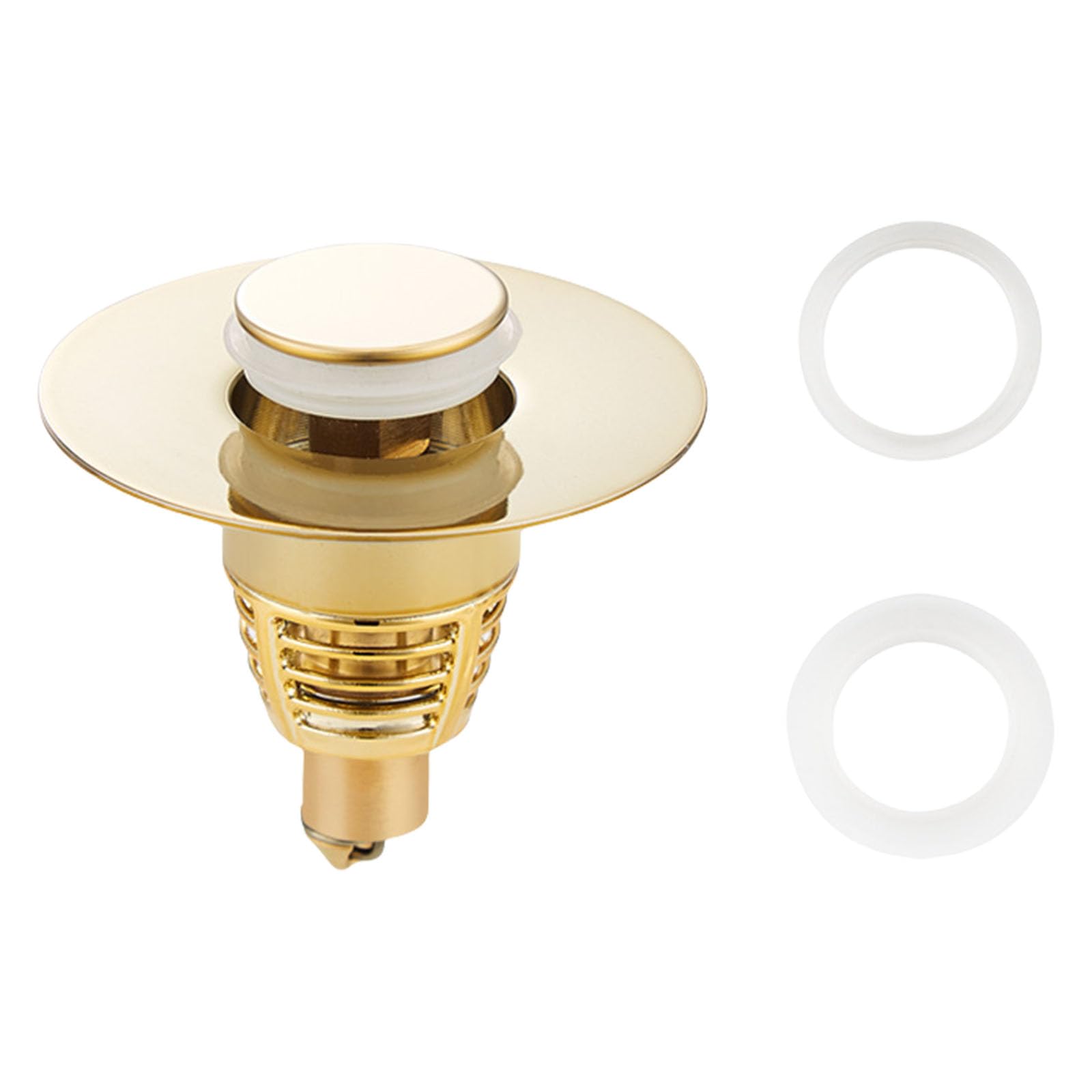 Brass Bounce Cores Push Type Bathroom Sink Stoppers Portable Designs Fit 25mm to 46mm Drain Openings Chromes Finish Drain Strainer