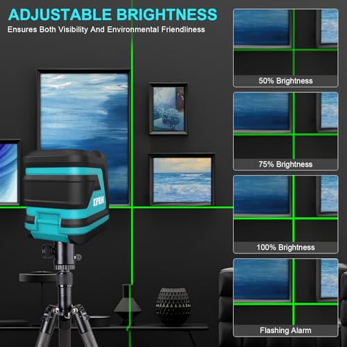 Kiprim LV8 With Enhanced Visibility,Adjustable Brightness,Manual/Self Leveling/Pulse Mode,Batteries And Carrying Pouch Included thumb #3