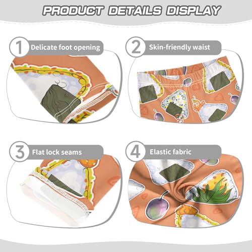 ZZKKO Girls Leggings Asian Food Toddler Girls Clothes Leggings for Girls Toddler Girls Leggings 3-4T3