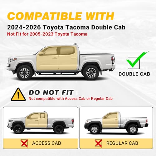 Estribos para Tacoma 2024-2026 Doble Cabina 4 Puertas Negro miniatura 2