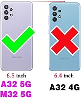 Vista 2 de Asuwish Funda de teléfono para Samsung Galaxy A32 5G 2021 de 6.5 pulgadas con protector de pantalla de vidrio templado y soporte delgado, funda