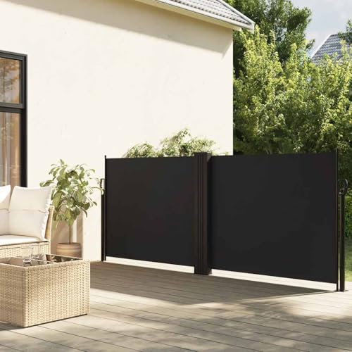 Toldo lateral extensible para jardín negro separador de ambientes para cenas en la terraza 3