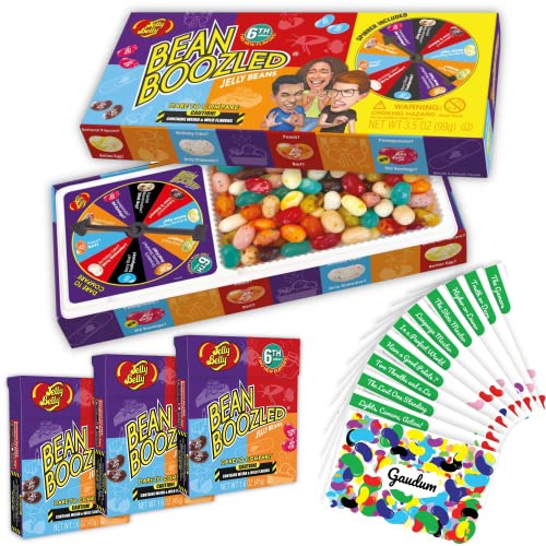 Jelly Belly Bean Boozled Jelly Beans Game NEW EDITION + 3 Beanboozled Jelly Bean Refills + 10 Gaudum Jelly Bean Game Cards | Teen Version Jelly Belly Bean Boozled Jelly Beans Game NEW EDITION + 3 Beanboozled Jelly Bean Refills + 10 Gaudum Jelly Bean Game Cards | Teen Version