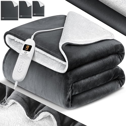 HAUSPROFI Kuschelheizdecke 180x130cm – 6 Temperaturstufen, Timer 1-3 Std., Waschbar & Sicher