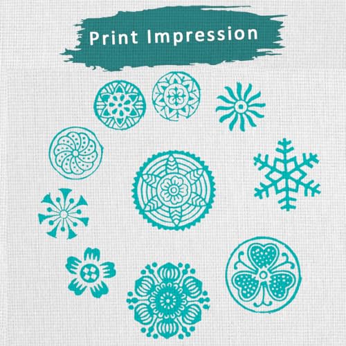 Image of Wooden Stamp Block, Printing Stamp Design Set | Block for Printing Saree Border | Dresses, Craft Card Making, Scrapbook, Clay Pottery | Set of 10