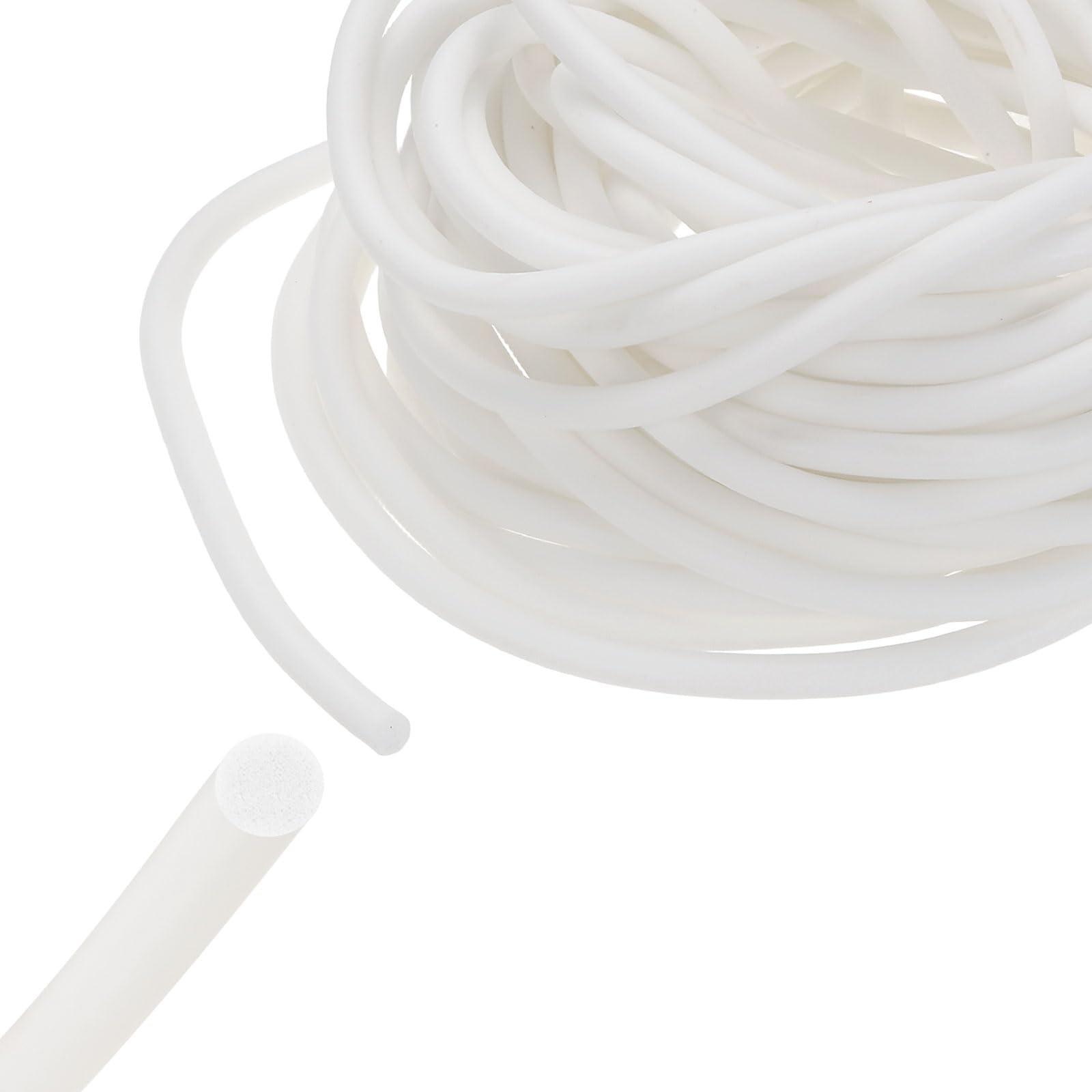 sourcing map Backer Rod 5mm x 12m Silicone Rubber Foam Caulk Saver, Weather Strip Seal for Sealing Concrete Gaps, Expansion Joints, Crack Filling, Doors, Windows, White โ image 1