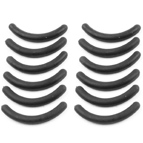 sourcing map 12 Pcs Eyelash Curlers Refill, Black Universal Replacement Pads for Eyelash Curler, Soft Replaceable Rubber Common-Sized Eye Lash Curler Refills Makeup Tool for Women