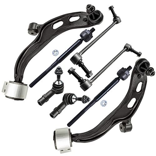 Detroit Axle - Front End 8pc Suspension Kit for Ford Taurus Flex Lincoln MKS MKT, 2 Lower Control Arms w/Ball Joints 4 Inner & Outer Tie Rod Ends 2 Stabilizer Sway Bar Links Replacement