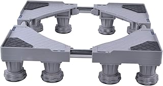 SMONTER Wielofunkcyjna ruchoma regulowana podstawa z 8 mocnymi nóżkami regulowany uniwersalny pokrowiec na telefon komórkowy rolka do suszarki, pralki i lodówki, szary ...