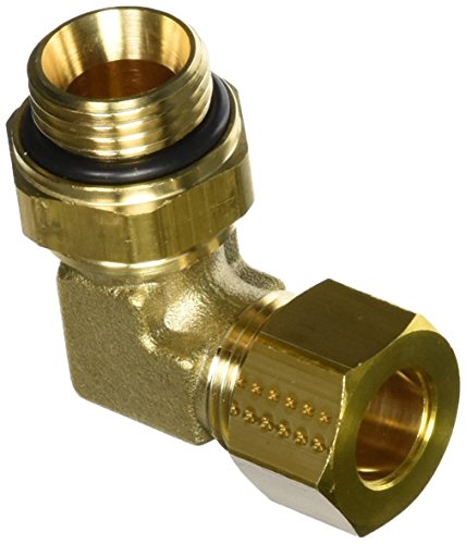 Parker 0199 06 10 Compression Fitting, Brass, BSPP Male Stud Elbow Adjustable 90 Degree Thread, G1/8 and 6 mm
