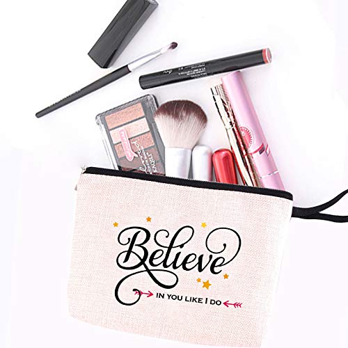 Hanamiya Na Inspirational Gifts For Women Girls Teens Friends- Believe In You Like I Do- Motivational Birthday Friendship Personalized Mantra Makeup Bag #TOP6