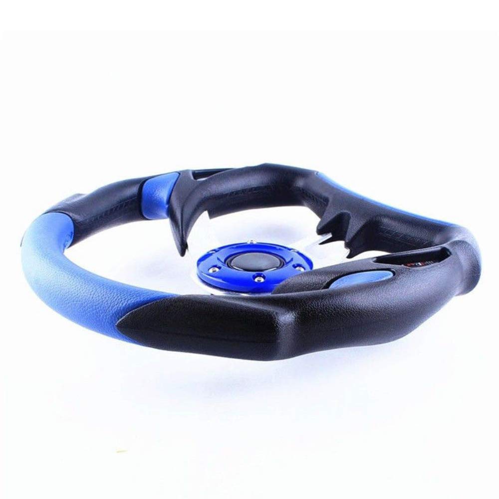 Universal PU Leather Type Auto Racing Car Steering Wheel Stitching Sport Blue For F1 JDM Great