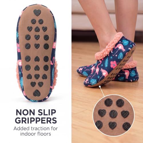 Image of Cozylook Fuzzy Slippers for Women Indoor Soft Sole Slipper Socks | Warm plush feel, non slip grippers, easy step-in, flexible bottom, bedroom and home wear