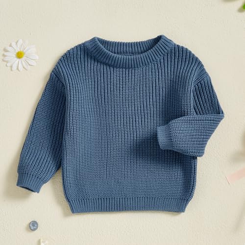 karwuiio toddler baby girl boy knit sweater round neck long sleeve pullover sweatshirt fall winter clothes