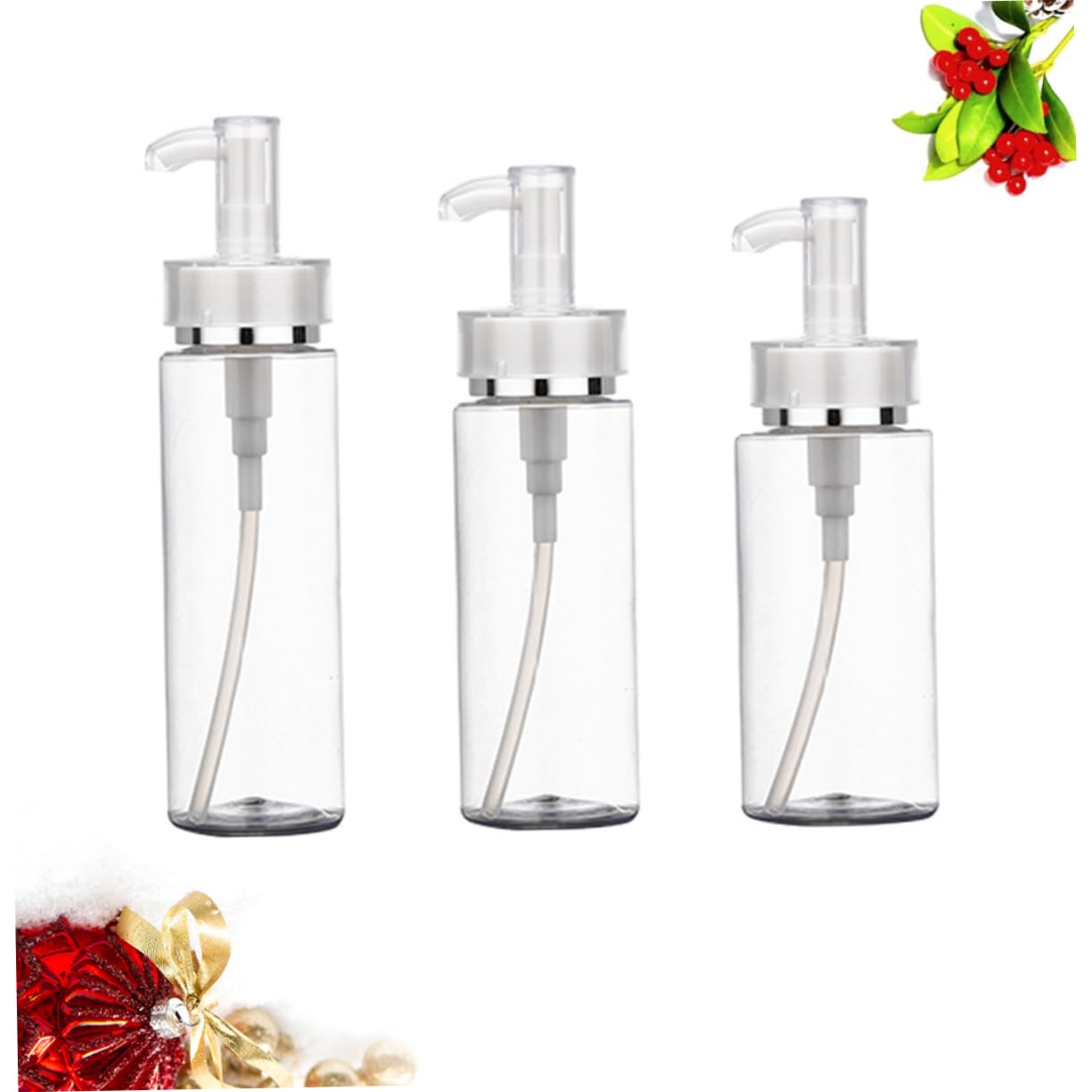 3 Pack Acrylic Pump Lotion Bottles Portable Refillable Travel Dispensers image 5