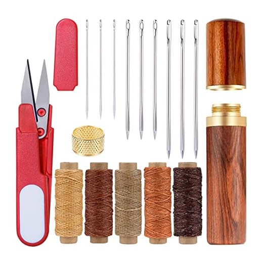 KAIBA Läder sömnad nålar vaxad tråd kit handstygnverktyg med klädgarn sax flaska passform for läder reparation sy kit hilarity (Color : Type2)