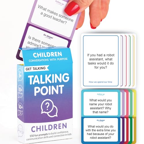 150 Fun Conversation Cards for Kids Age 5-12; Family Game Get Them Talking