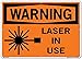 Vestil SI-W-44-E-AL-080 LASER IN USE Warning Sign, Aluminum, 0.080" Overall Size, 20.5" W x 14.5" H