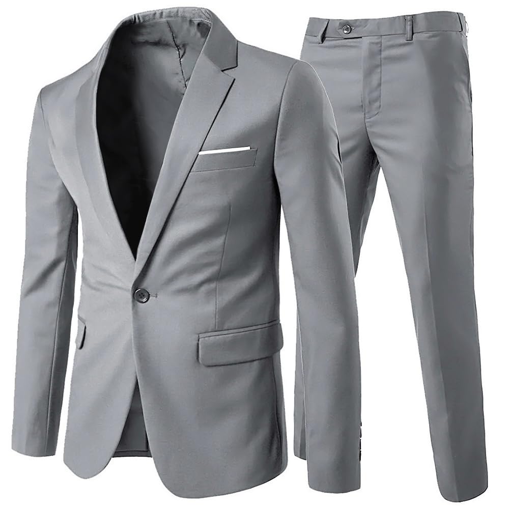 Allthemen Herrenanzug 2 Teilig Slim Fit Anzüge Business Hochzeitanzug für Männer